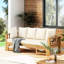 Lit de jour convertible pour l'extérieur - Bois et literie hydrofuge Long Beach Water - Coussin