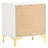 Bedroom Nightstand In White And Gold - 2 Drawers, Spacious Storage, Design With Joints Drawers Ample Look, Feature-796651430