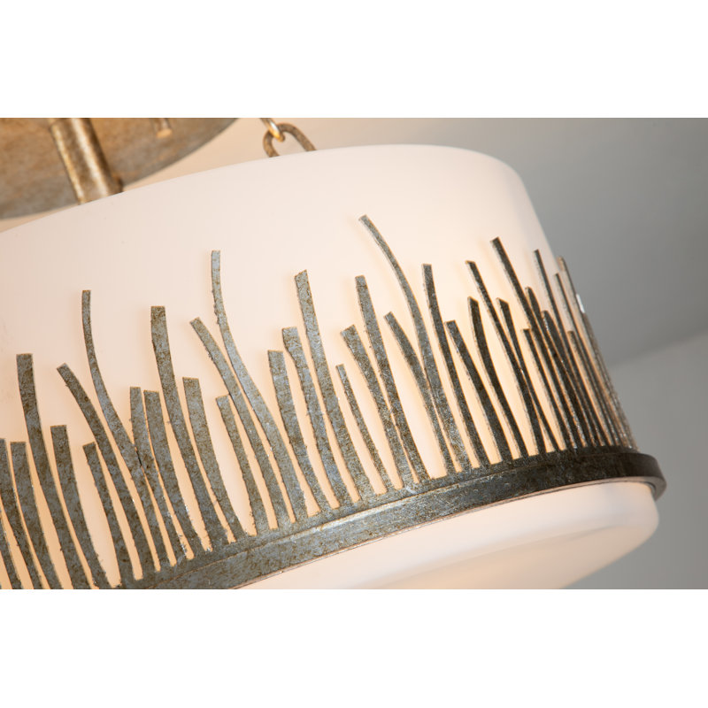 Sawgrass Semi-Flush Light In Gold, Nickel