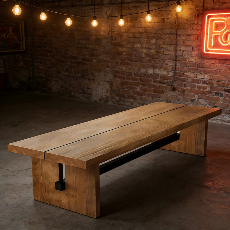 Rectangular Solid Wood Leisure Table, Bar Table, 29.53" H x 110.24" L x 39.37" W
