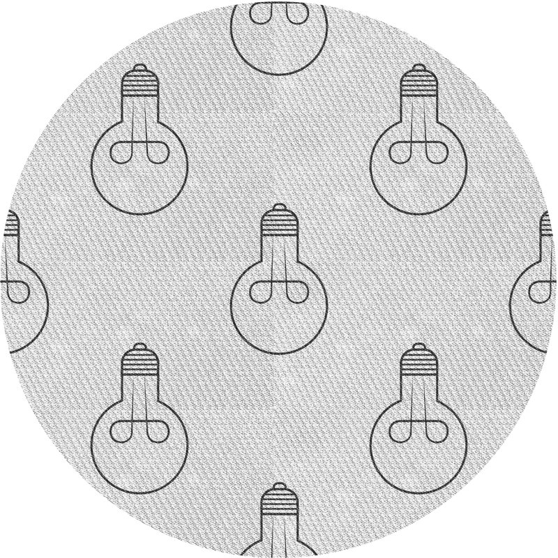 Tapis géométrique gris / noir, Rond 3 pi