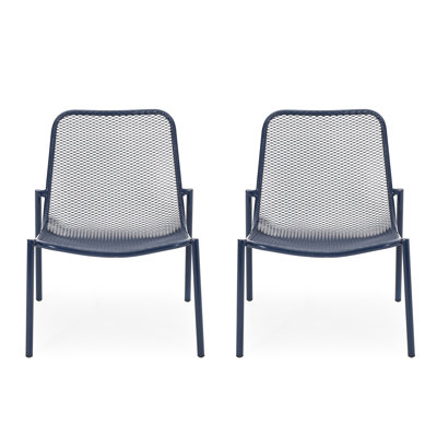 Stackable Chairs Pair , Matte Navy Blue Iron Proficiency, Handcrafted Details Installed, 26" X 22.38" 26", Seat 18" 19.5" 12.5 Collection, Workmanship, Deployed,