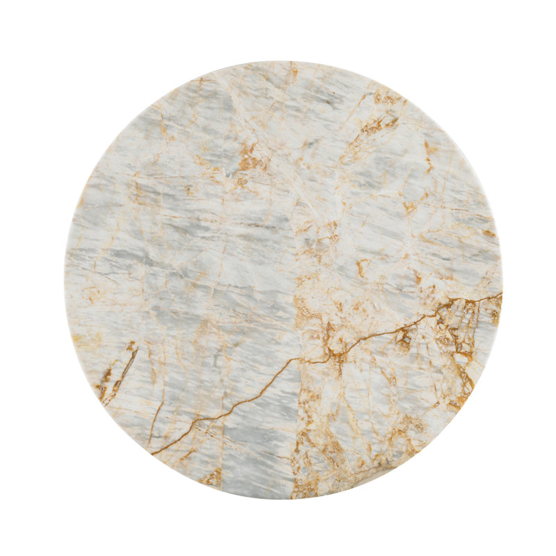 Infinity Marble End Table, Gold, Gold