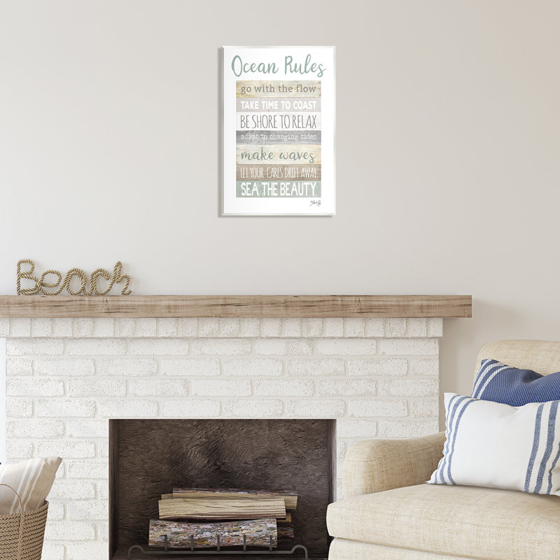 "Stupell Industries Ocean Rules", art mural sur toile par Marla Rae, H 19 po x l 13 po x P 0,5 po