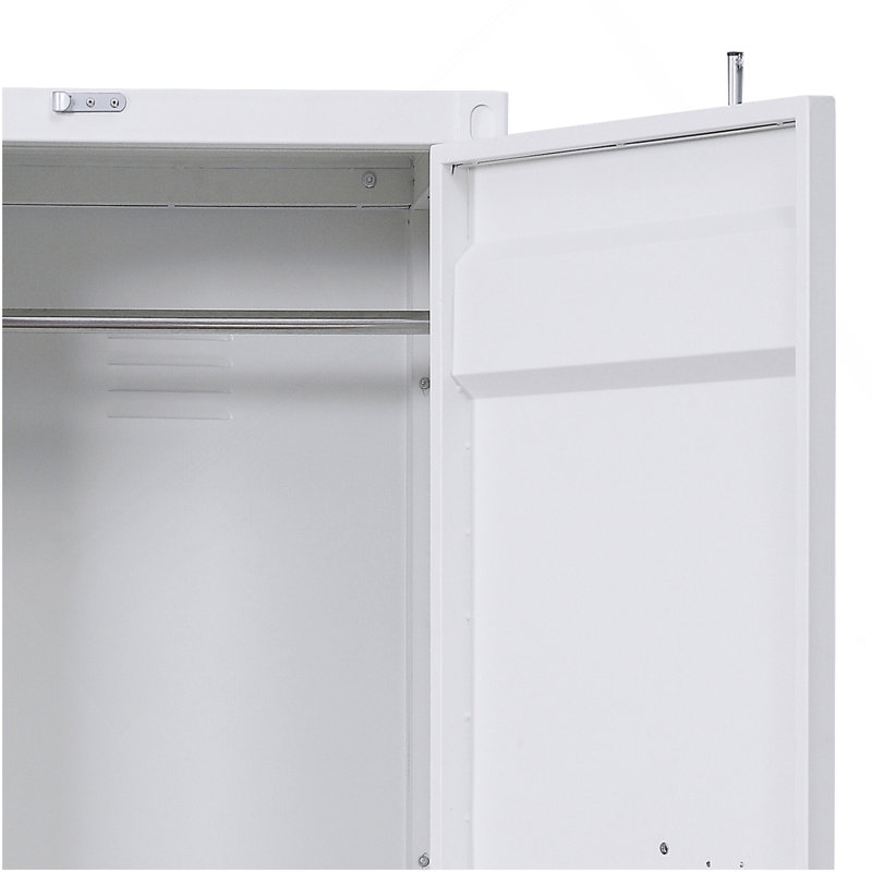 White Wardrobe With Full-Length Container Lock, White