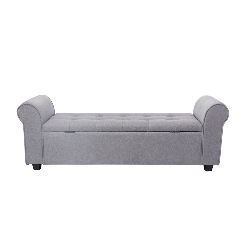 Landaverde Upholstered Storage Bench, Grey