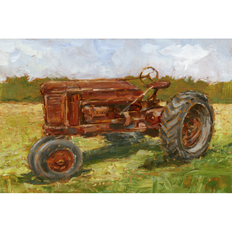 «Rustic Tractors II» par Ethan Harper - peinture sur toile tendue, H 8 po x l 12 po