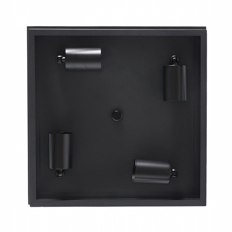 Lot de 2 plafonniers carrés mats à 2 lumières, style industriel, structure métallique ajourée entrecroisée, à fixer au plafond.