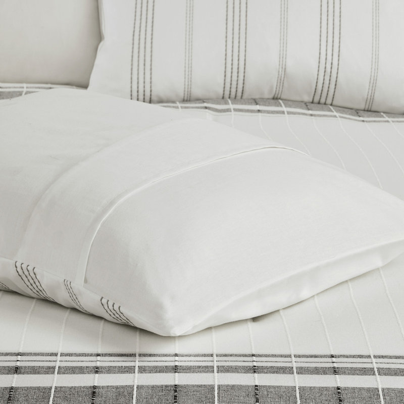 Édredon très grand 100% coton très grand - blanc / gris pour la chambre à coucher de luxe 6 lits gris / blanc doux