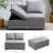 Clevette Convertible Storage Sofa with Adjustable Seat Cushions - Dual Function Single/Double Sofa in Elegant Linen Fabric for Small Spaces-1301634245