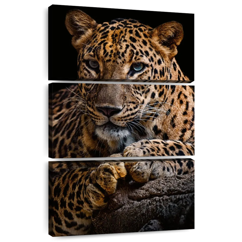 Leopard On A Log, 50" H x 32" W