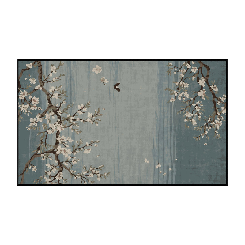 Machine Washable Gray Area Rug, Rectangle 7' x 9'