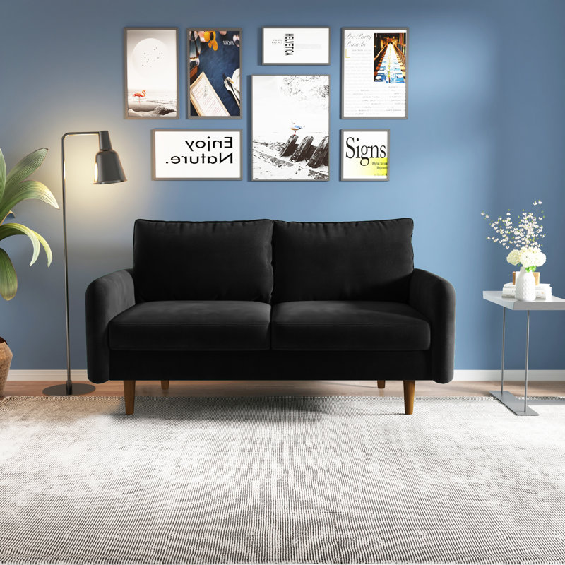 Causeuse Anacapa, Velours noir
