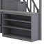 Lit mezzanine double avec bureau en L et escalier de rangement-2124745843