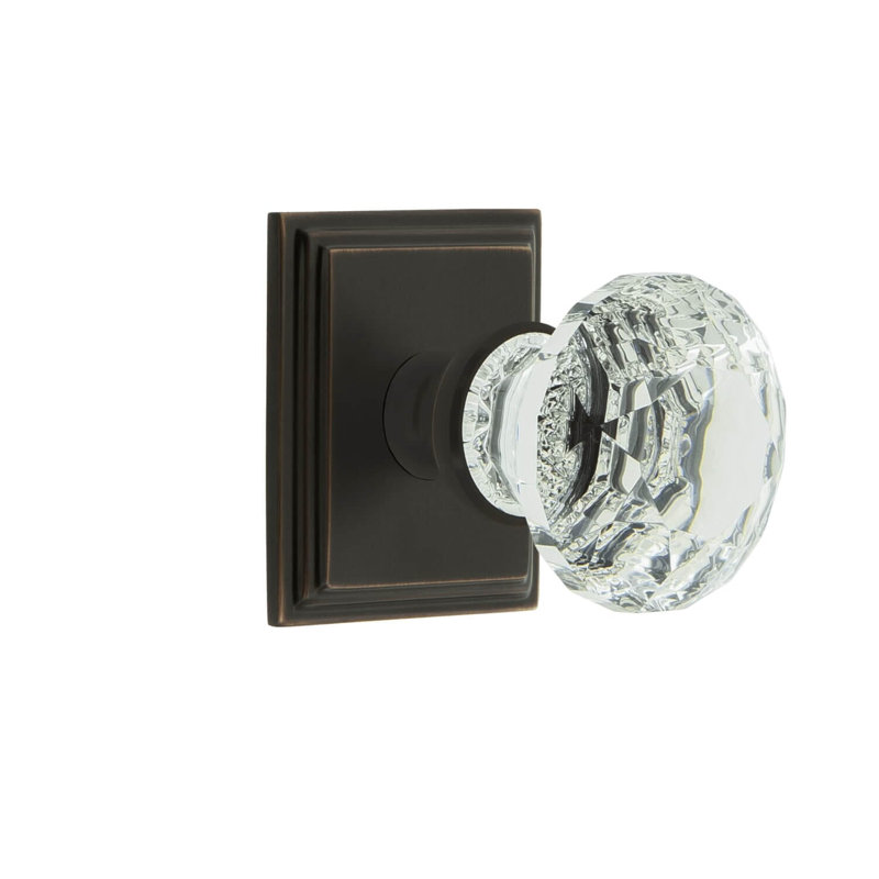 Grandeur Carré Square Rosette Single Dummy with Brilliant Crystal Knob, Timeless Bronze