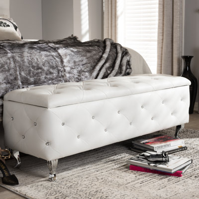 Repose-pieds de rangement en cuir Atkinson