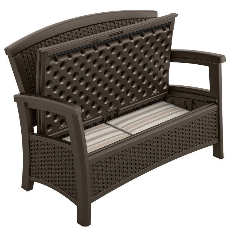 Elements 47'' Resin Outdoor Loveseat, Java