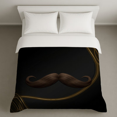 Housses de couette brun avec moustache frisée