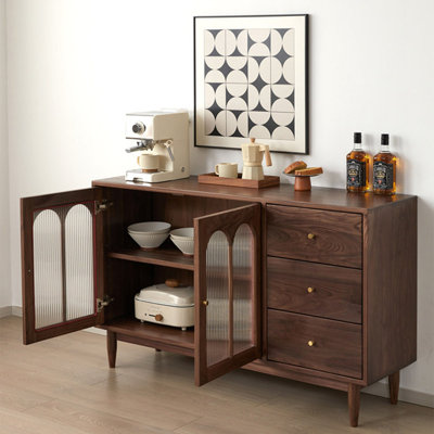 Buffet de rangement simple en bois massif de grande capacité