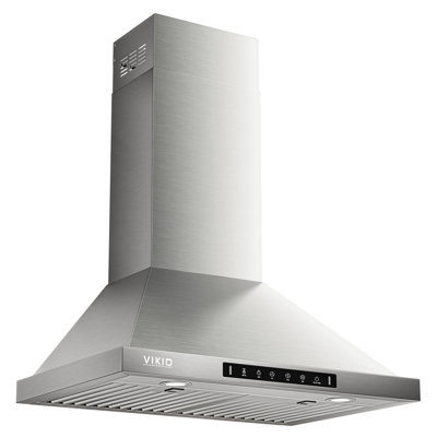  VIKIO 30" Wall mount Range Hood with 2 GU10 LED lights, 3-Speed, 500 CFM, Ultra-Quiet, Dishwasher-Safe Filters, Stainless Steel, ETL Listed