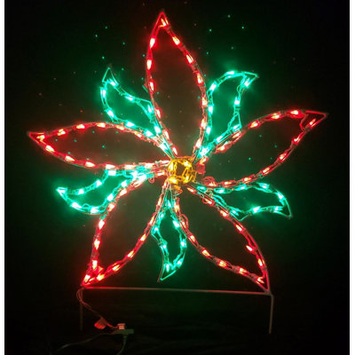 Grand présentoir lumineux de Noël poinsettia