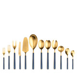 Fantasia Ice Gold Flatware Set - 67 Pieces - Turtle-Dove