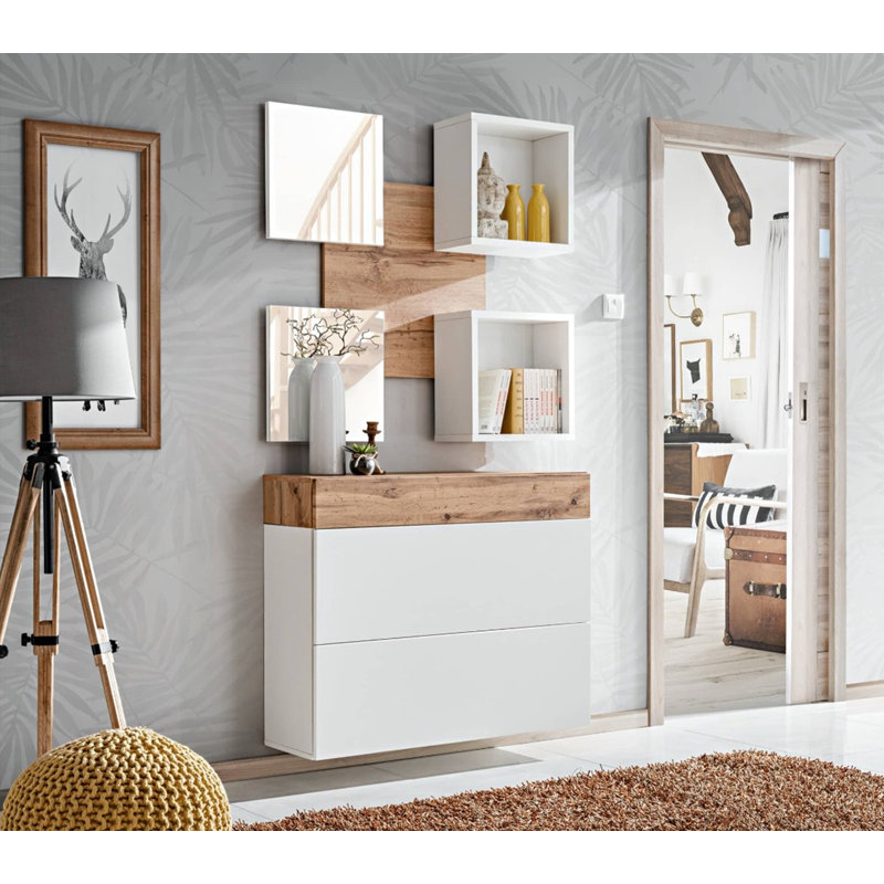 Ladaja Wall Mirror with Shelves