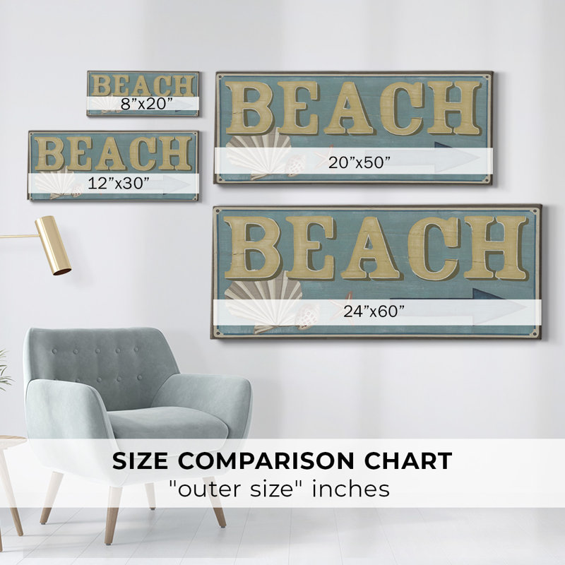 Toile tendue sur toile Shoreline Signs III, H 24 po x l 60 po x P 1,5 po