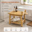Banc de douche en bambou - Siège de rasage des jambes multifonctionnel et table d'appoint-1637738791