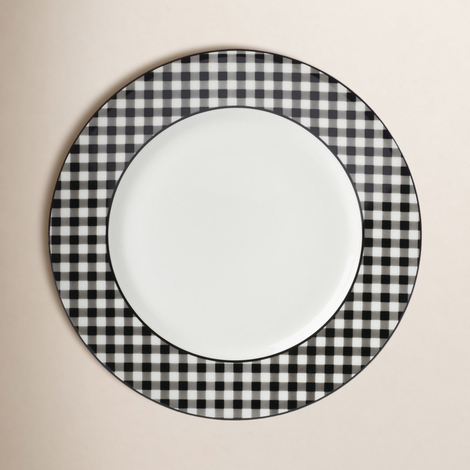 Gingham Black 11" Porcelain Dinner Plate