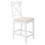 Table de salle à manger blanche avec 3 rangements, table à hauteur de comptoir et chaises à dossier croisé, bois massif pour une installation en bois, blanc, améliorant votre style de vie