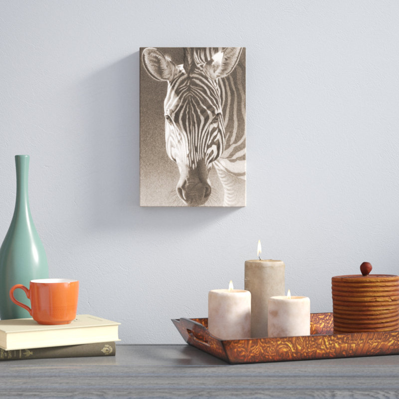 Grant the Zebra (P) by Robert L. Caldwell, Jr. - Graphic Art Print, Wrapped Canvas, 30cm H x 20cm W