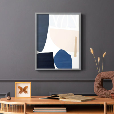 Denim et sable I, reproduction encadrée - bois massif