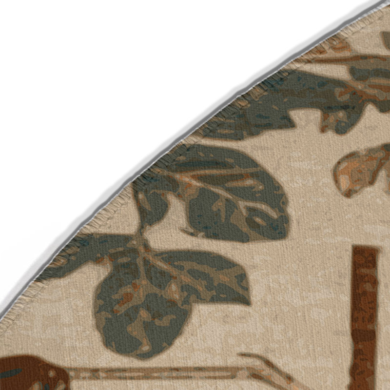 Tapis d'intérieur et d'extérieur brun Nature, Rond 5 pi