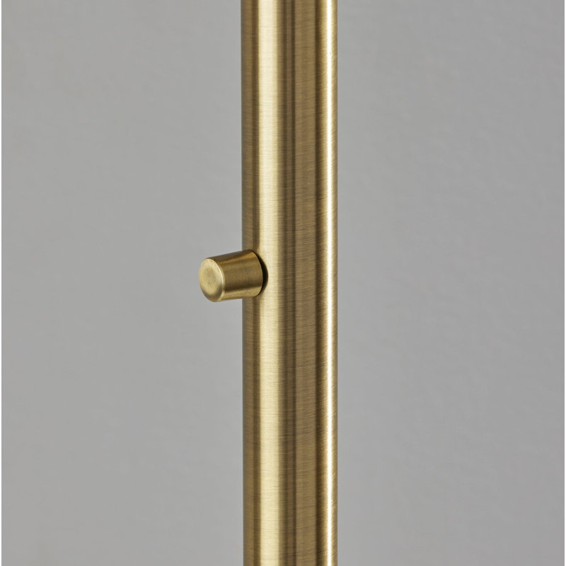 Lampe sur pied arquée 73,5 po Felice, Laiton antique, Beige