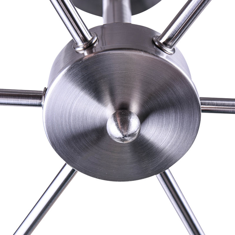 Plafonnier semi-encastré 6 lumières 23,62 po Annunzia, Nickel