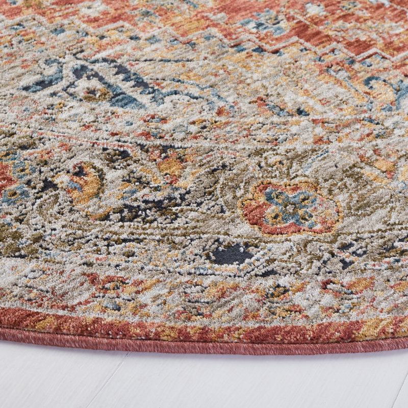 Tapis Silverado 110 rouille / bleu, Rond 6 pi 4 po