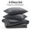 Microfiber Striped Duvet Cover Set with Matching Pillowcases & Fitted Sheet-114247584-114247579