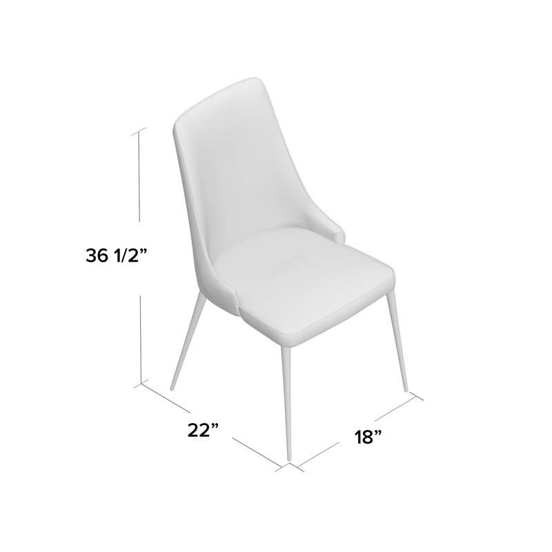 Chaise rembourrée Demarest, Tissu gris chaud, Gris