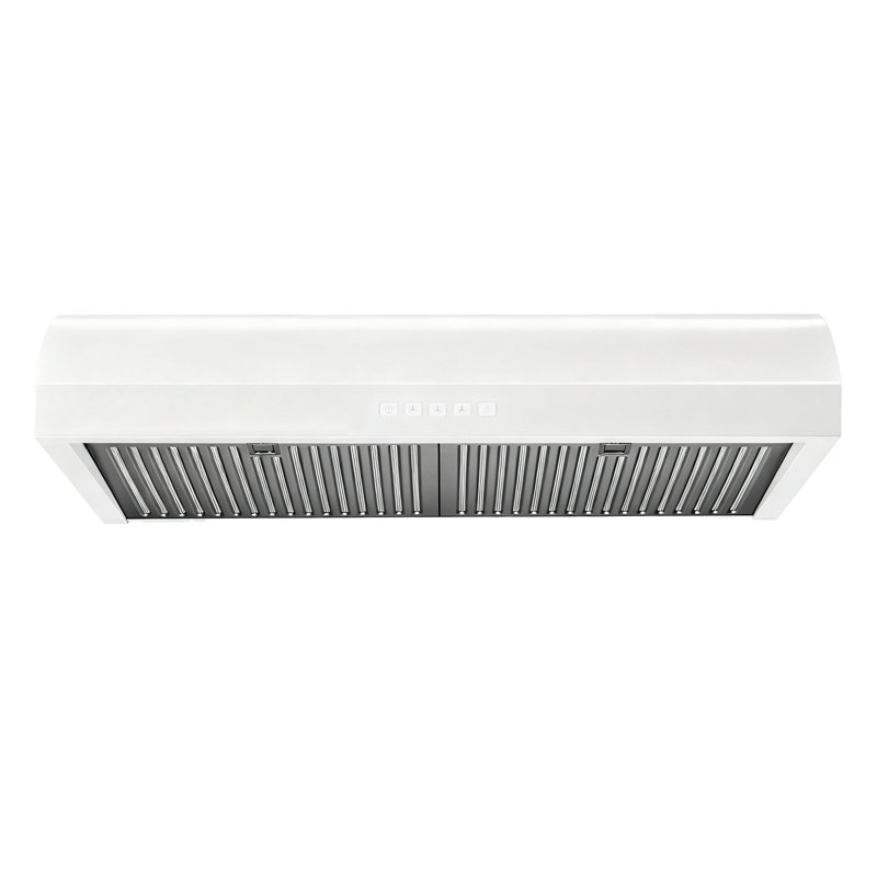 Hauslane 30" Stainless Steel 250 Cfm Convertible Under Cabinet Range Hood With Baffle Filter Glossy White, Glossy White