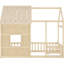 Lit simple au sol avec éclairage à DEL 7 couleurs Natural, structure en bois de haute qualité, coin-nuit semi-fermé, conception basse à terre, bibliothèque pour agencement de chambre à coucher