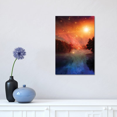 Night Forest Lake by Bruce Rolff - Wrapped Canvas Print