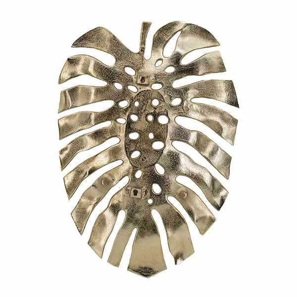 Décoration murale feuille d'or 24,8 x 17,3 x 2 po Monstera