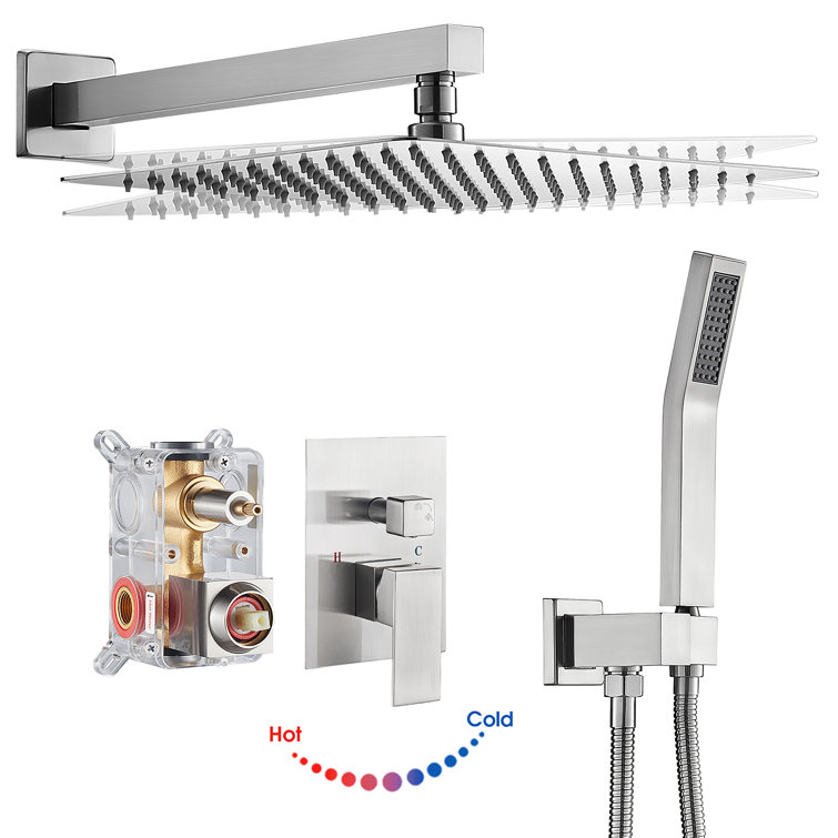 Complete 12" High Pressure Shower System with Rough in-Valve