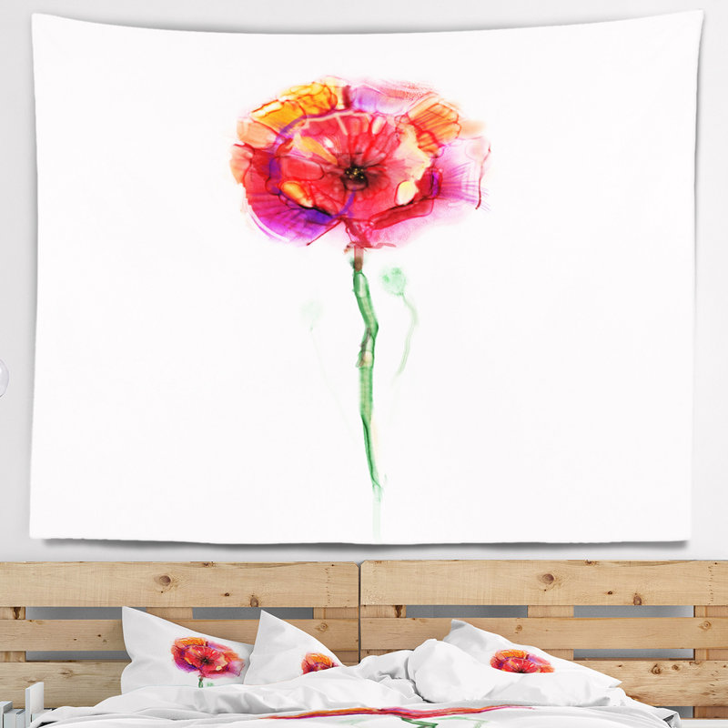 Tapisserie fleur isolée fleurie en pleine fleur, H 32 po x l 39 po