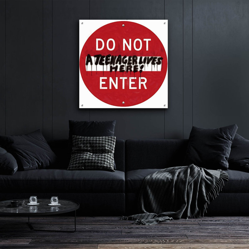  «Graffiti Sign 7» par Alonzo Saunders, art mural en verre acrylique, 36 po x 36 po, H 36 po x l 36 po