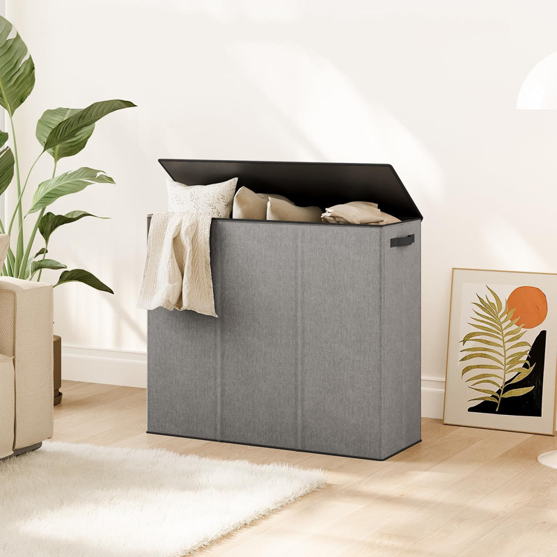 180L Triple-Bag Laundry Hamper With Lid, Extra-Large Clothes Basket With Strong Handles, Bedroom Or Laundry Room Organizer