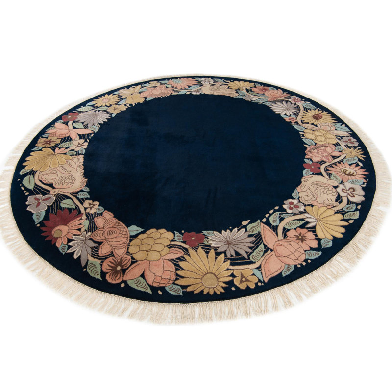 Tapis rond bleu marine Jacoby
