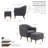Arlaith Linen Upholstered Accent Chair with Ottoman, Rubberwood Legs-1110814246