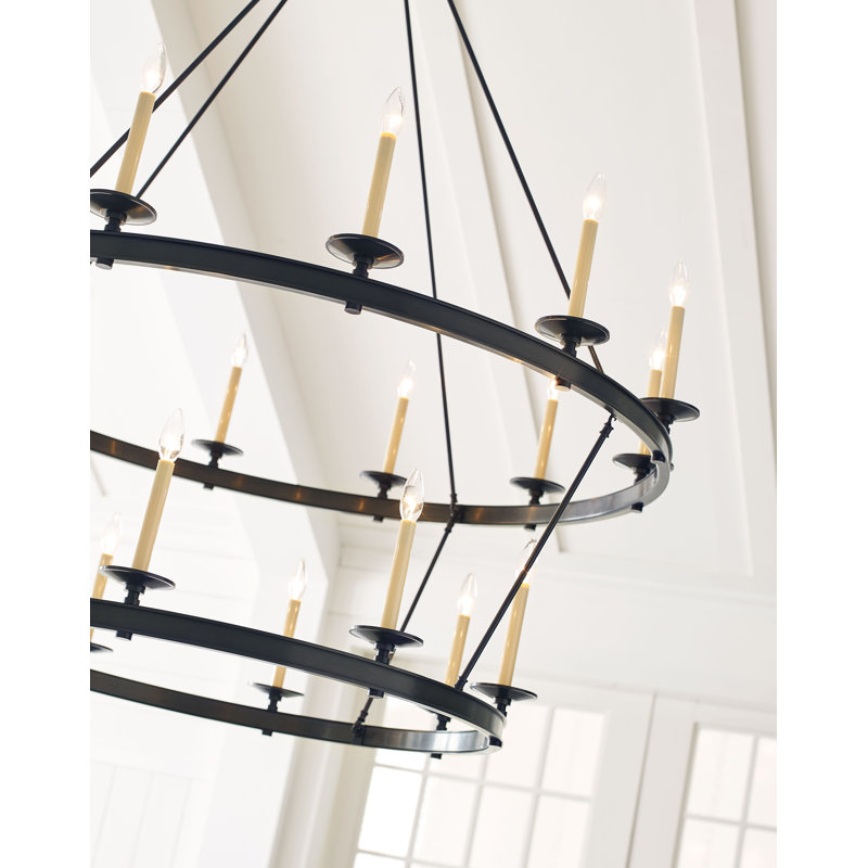 Chapman & Myers Launceton Two Tiered Chandelier, 55" H x 53.25" W x 53.25" D, Bronze